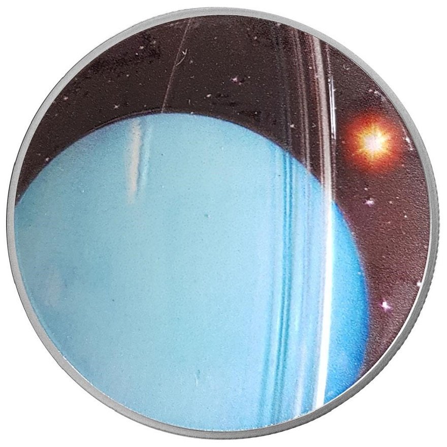 View 1: Silber 1 oz "Sonnensystem" 8. - Uranus PP - gewölbte Prägung 2022