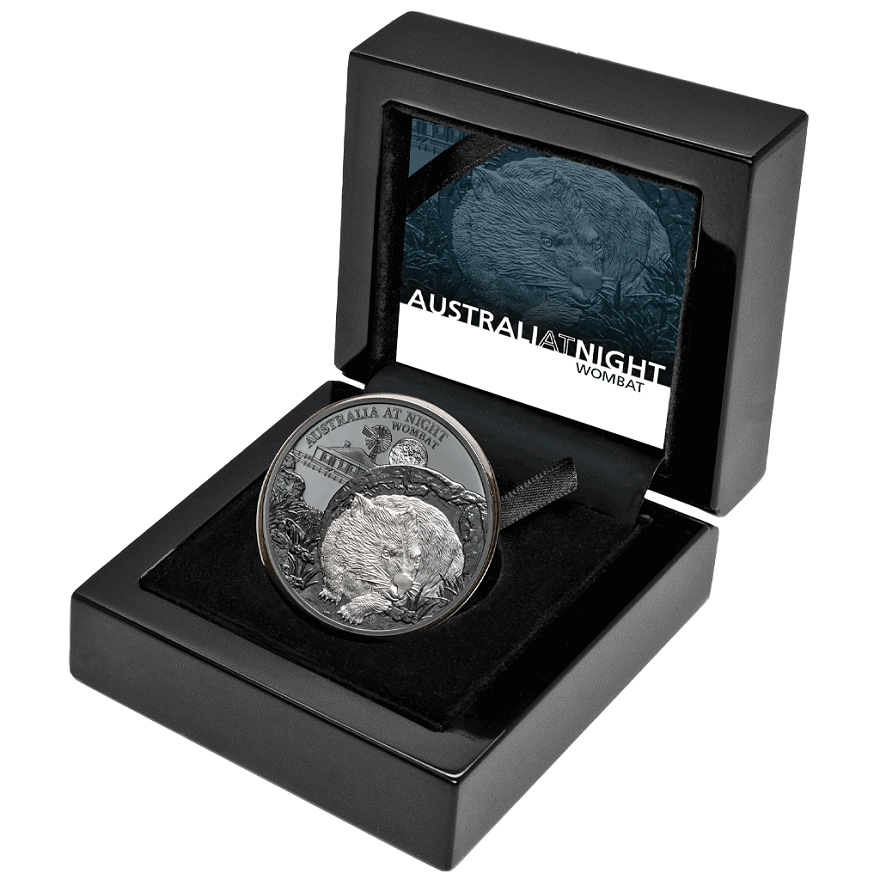 View 4: Silber Wombat 1 oz  2021 - Black Proof