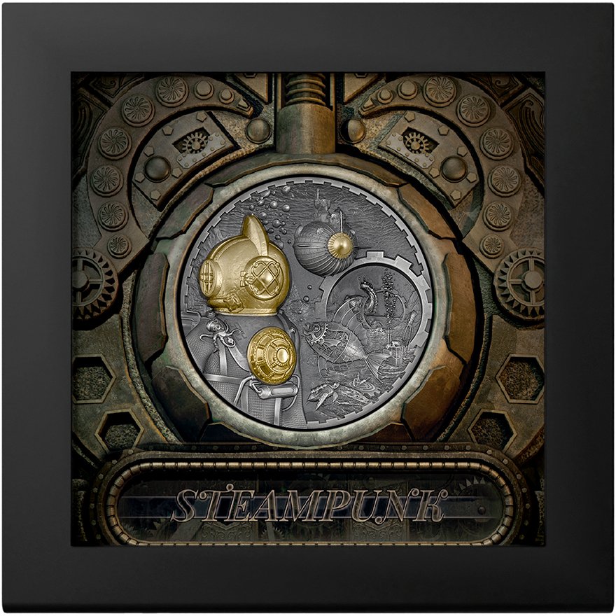View 5: Silber Nautilus Steampunk - 3 oz - Smartminting