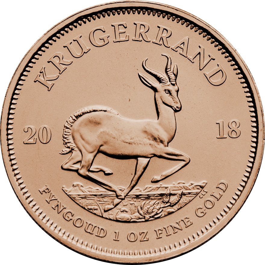 Back of the Gold Krugerrand 1 oz - 2018