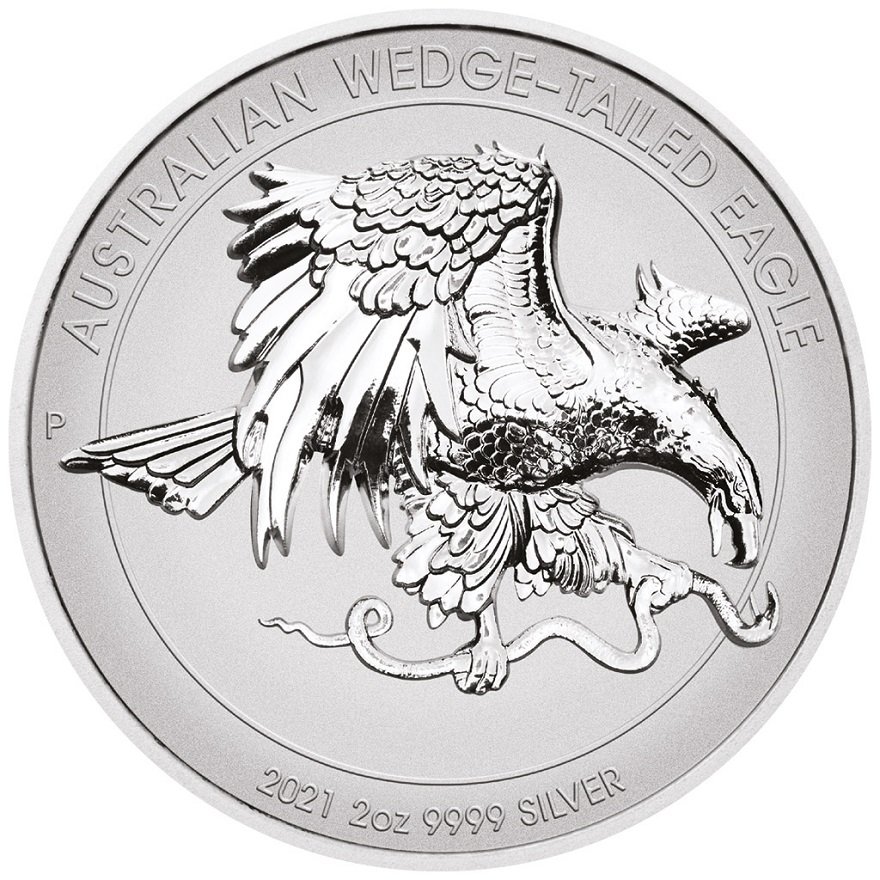 View 1: Silber Wedge Tailed Eagle 2 oz RP - High Relief 2021