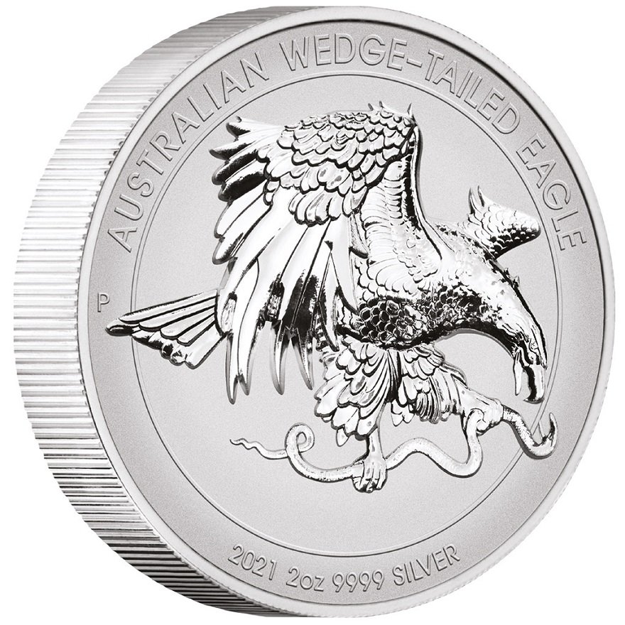 View 2: Silber Wedge Tailed Eagle 2 oz RP - High Relief 2021