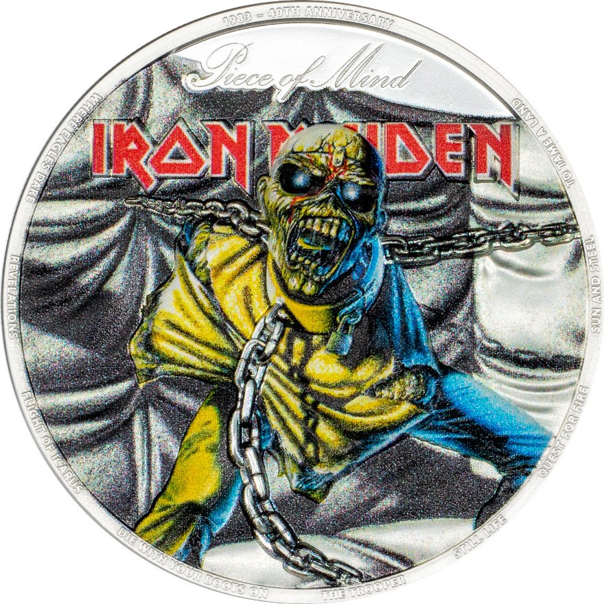 View 1: Silber Iron Maiden - Piece of Mind 2 oz PP - High Relief