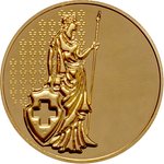 Front of the Gold Helvetia 1/5 oz