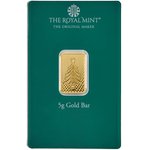 Front of the Gold bar 5 g Christmas Tree - The Royal Mint in the blister card