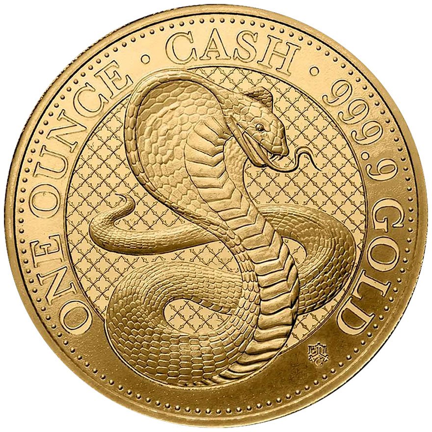 Front of the Gold Kobra - India Wildlife 1 oz