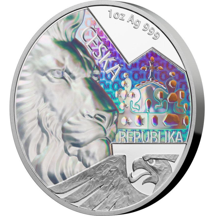 View 2: Silber Tschechischer Löwe 1 oz PP - Hologramm 2023