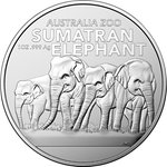 Silber Australia Zoo 1 oz - Elefant - RAM 2022
