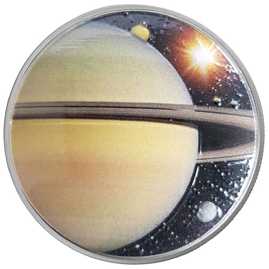 View 1: Silber 1 oz "Sonnensystem" 7. - Saturn PP - gewölbte Prägung 2022