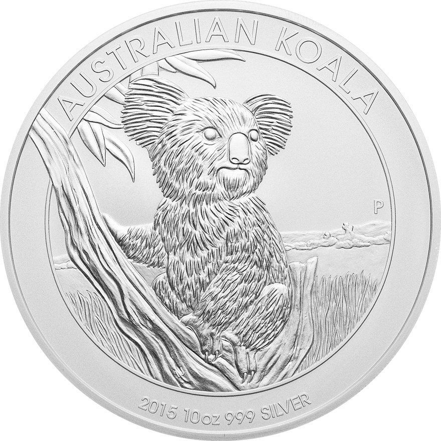Front of the Silver Koala 10 oz - random years