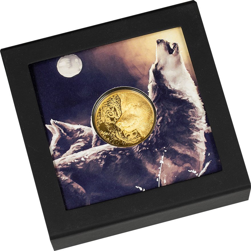 View 3: Gold Mystic Wolf 1 oz PP - High Relief 2021