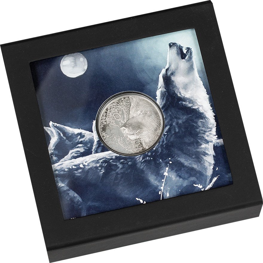 View 3: Platin Mystic Wolf 1 oz PP - High Relief 2021