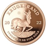 Front of the Gold Krugerrand 5 oz PF - 55th Anniversary