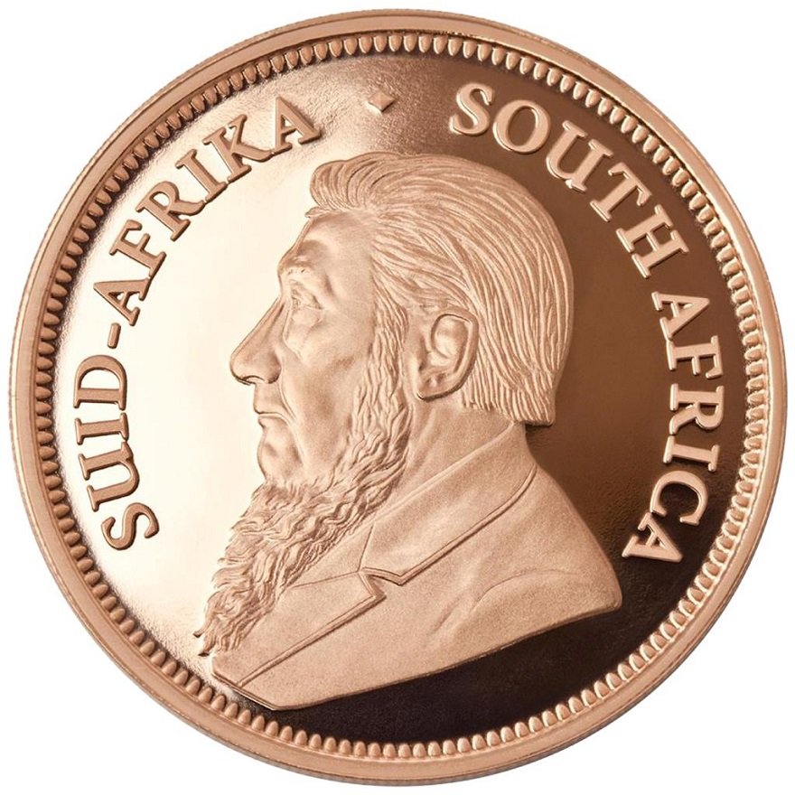 Back of the Gold Krugerrand 5 oz PF - 55th Anniversary