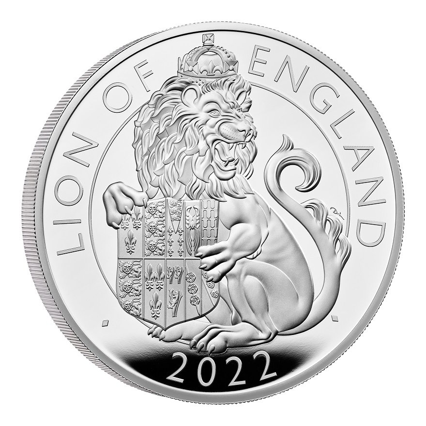 View 2: Silber Lion of England 5 oz PP - Royal Tudor Beasts 2022
