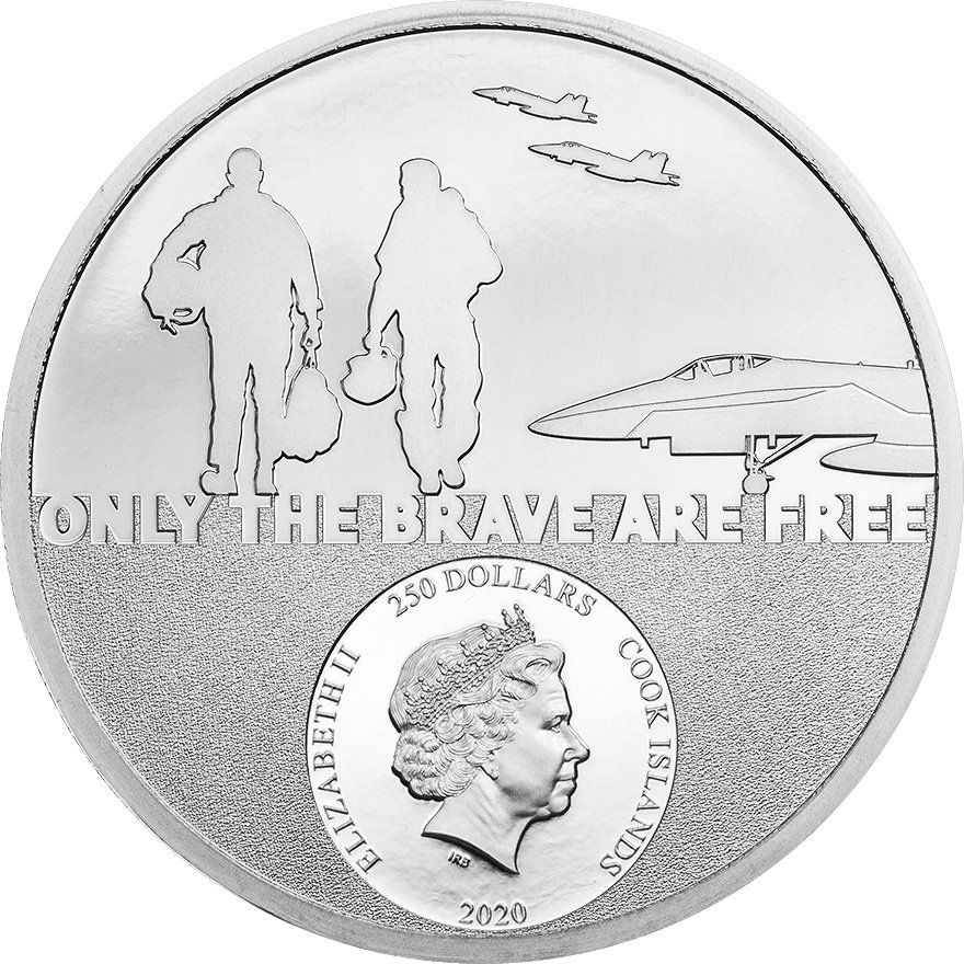 View 2: Platin Real Heroes - Fighter Pilot 1 oz