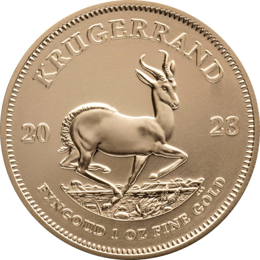 Back of the Gold Krugerrand 1 oz - 2023