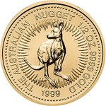 Front of the Gold Australian Nugget 1/2 oz 