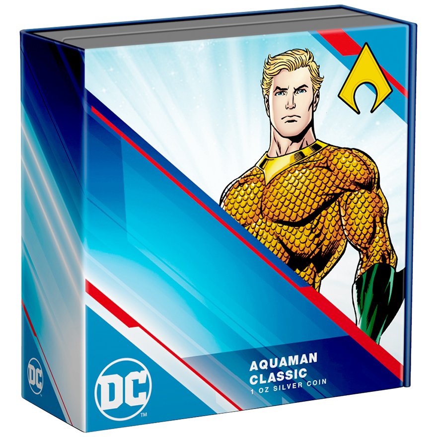 View 5: Silber Aquaman - Classic Superheroes - 1 oz - Etui