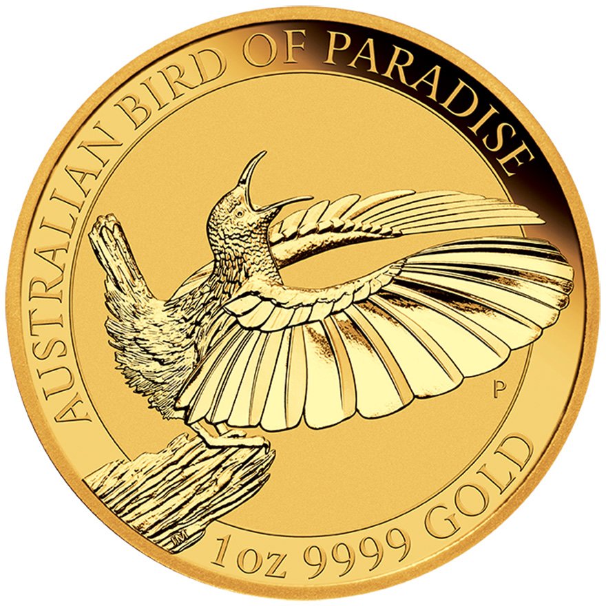 Front of the Gold Birds of Paradise 1 oz - Victoria Bird of Paradise