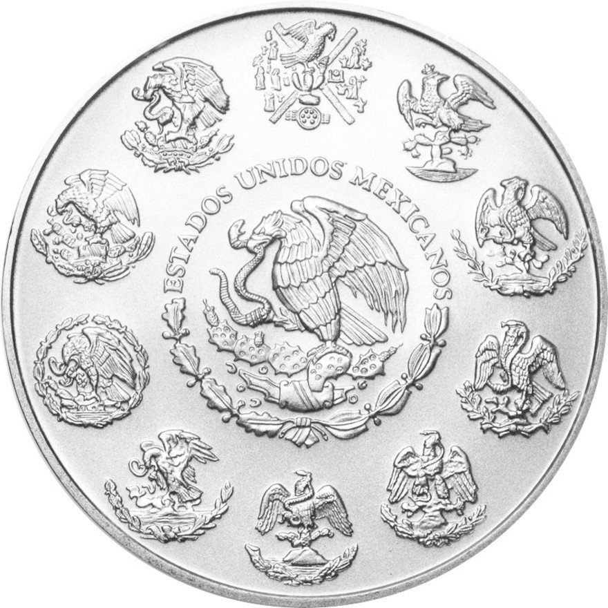 Back of the Silver Mexico Libertad 5 oz - 2023