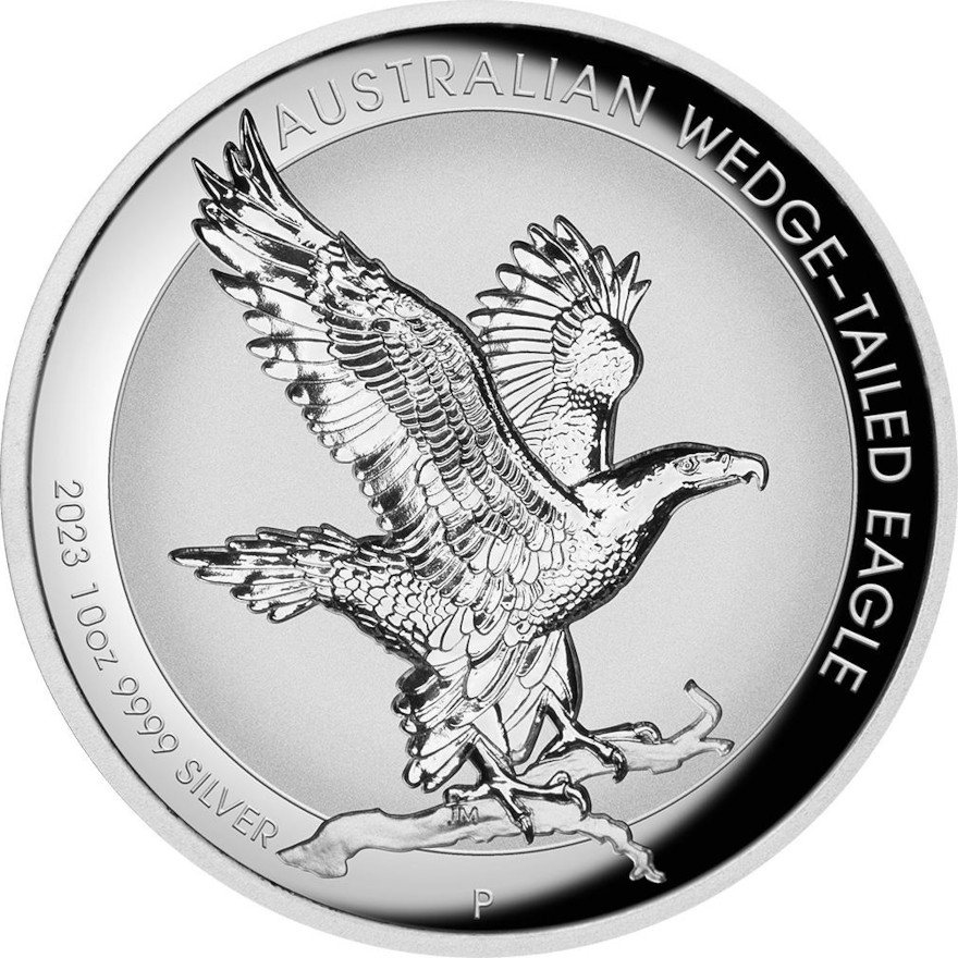 View 1: Silber Wedge Tailed Eagle 10 oz RP - Incused Relief 2023
