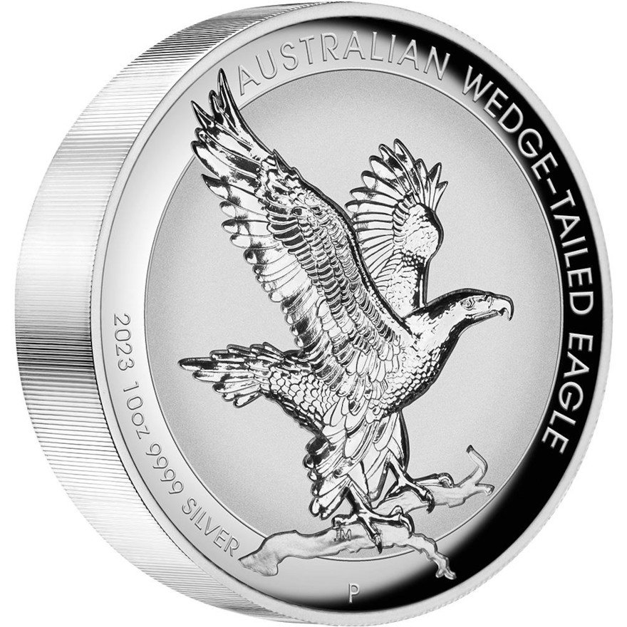 View 2: Silber Wedge Tailed Eagle 10 oz RP - Incused Relief 2023
