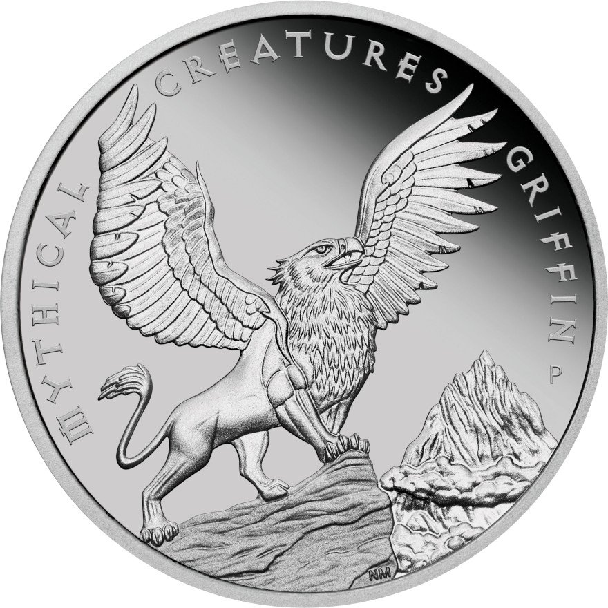View 1: Platin Mythical Creatures 1 oz PP - Griffin 2022