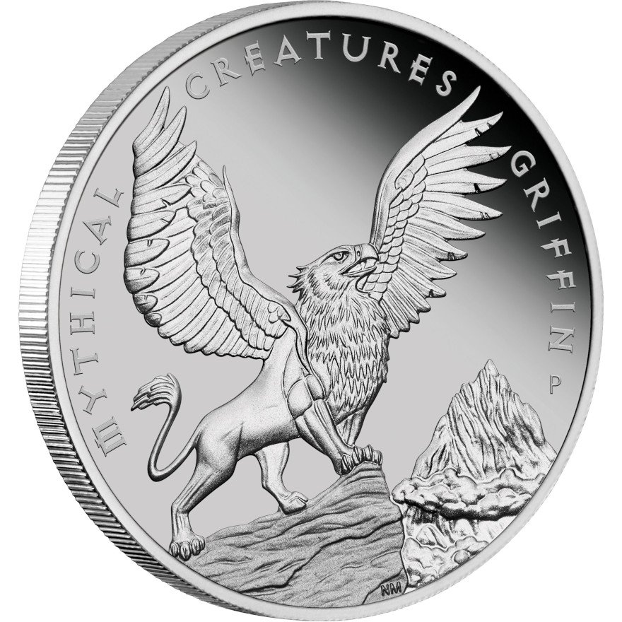 View 2: Platin Mythical Creatures 1 oz PP - Griffin 2022