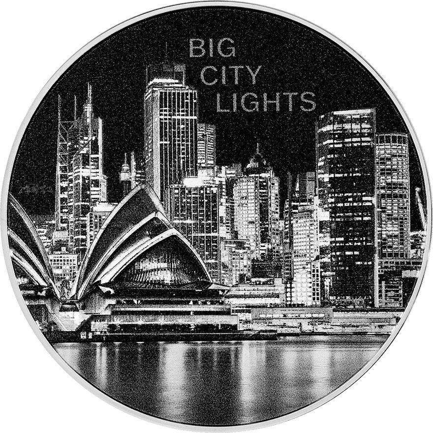 View 1: Silber Big City Lights - Sydney 1 oz PP - High Relief 2023