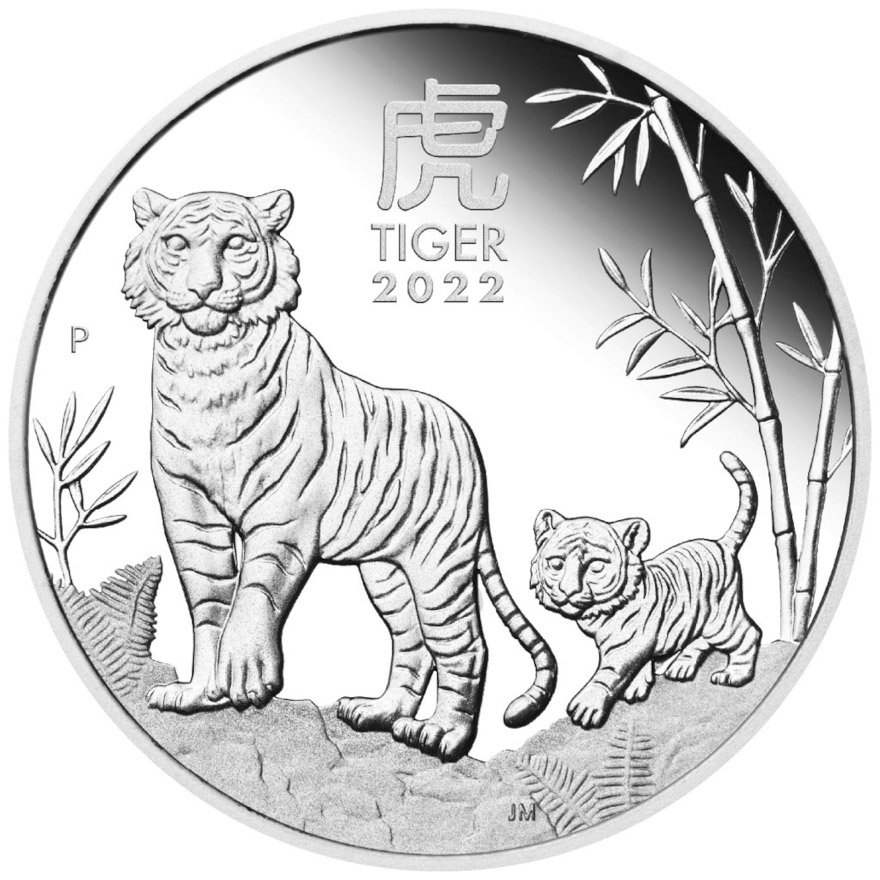 View 3: Silber Lunar III 3 Coin Set PP - Tiger 2022