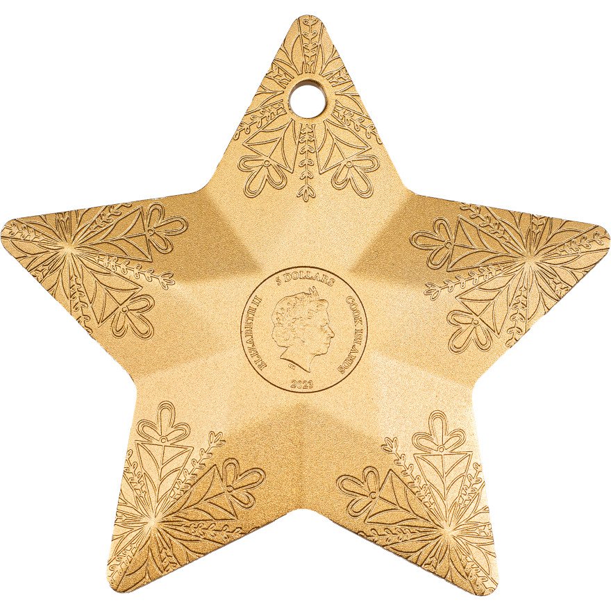 View 3: Silber Snowflake Star 1 oz - vergoldet