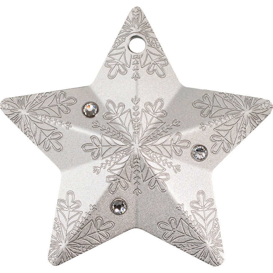 View 1: Silber Snowflake Star 1 oz - High Relief