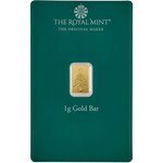 Front of the Gold bar 1 g Christmas Tree - The Royal Mint in the blister card