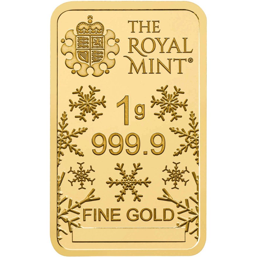 Back of the Gold bar 1 g Christmas Tree - The Royal Mint