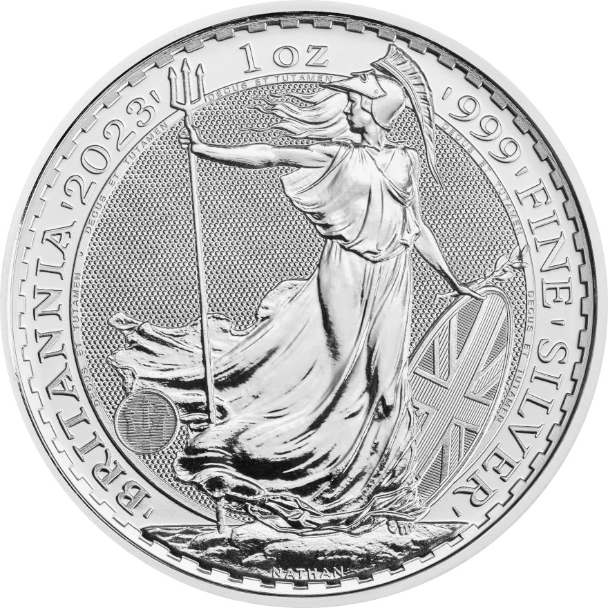 Front of the Silver Britannia 1 oz - 2023 (King Charles)