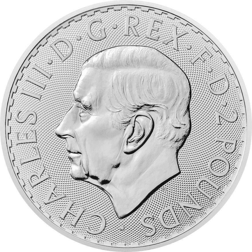 Back of the Silver Britannia 1 oz - 2023 (King Charles)