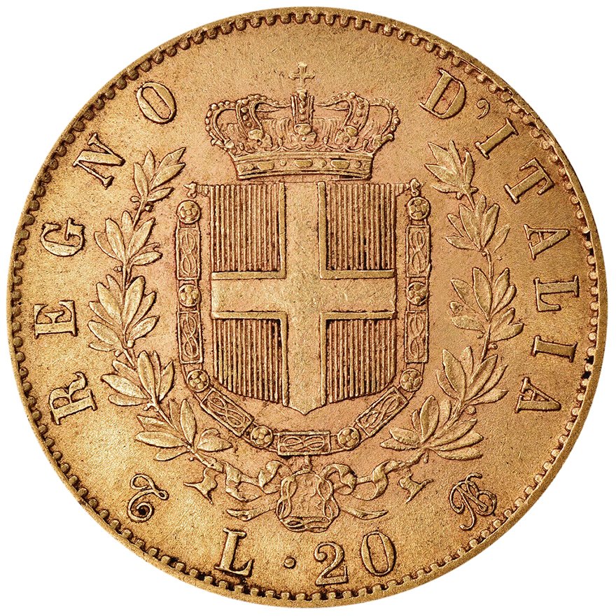 View 3: Gold Lira 20 Italien