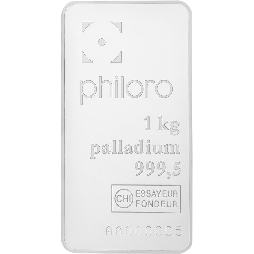 View 1: Palladiumbarren 1000 g geprägt - philoro
