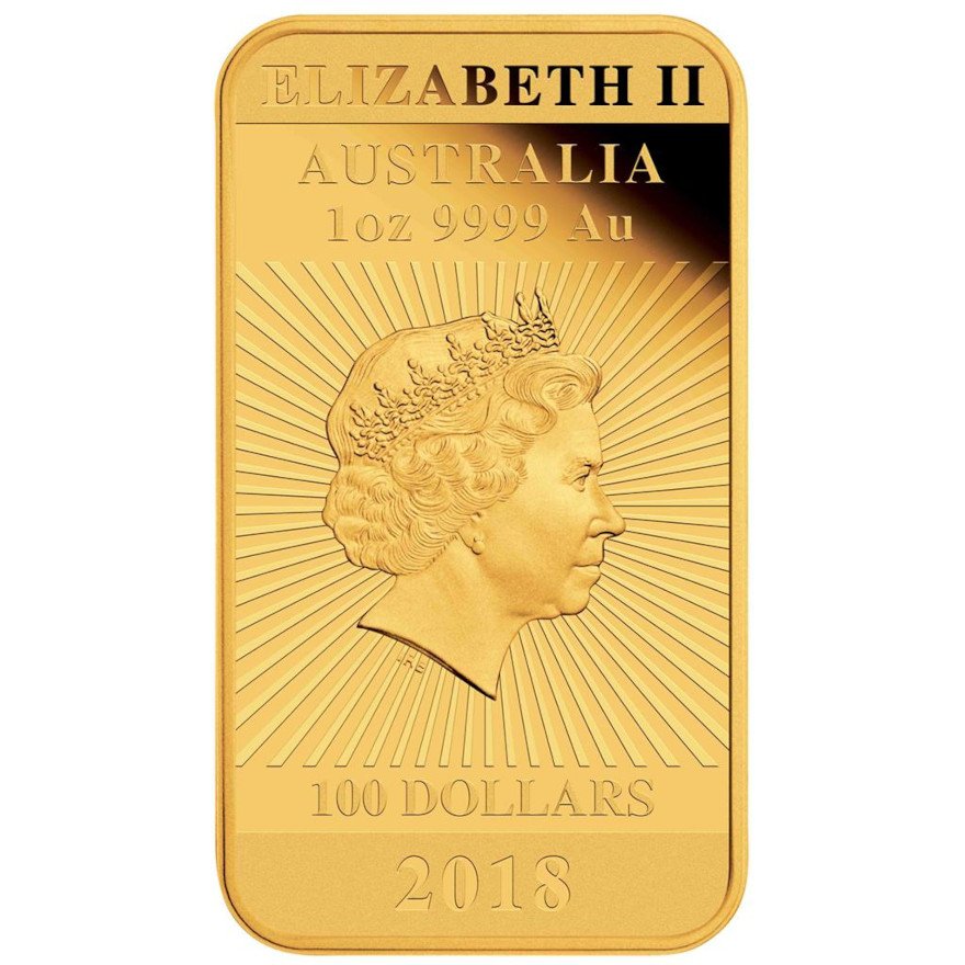 Back of the Gold Dragon Rectangle 1 oz PF - 2018
