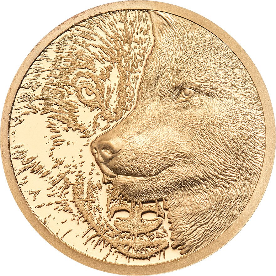 View 1: Gold Mystic Wolf 1/10 oz PP - High Relief 2021