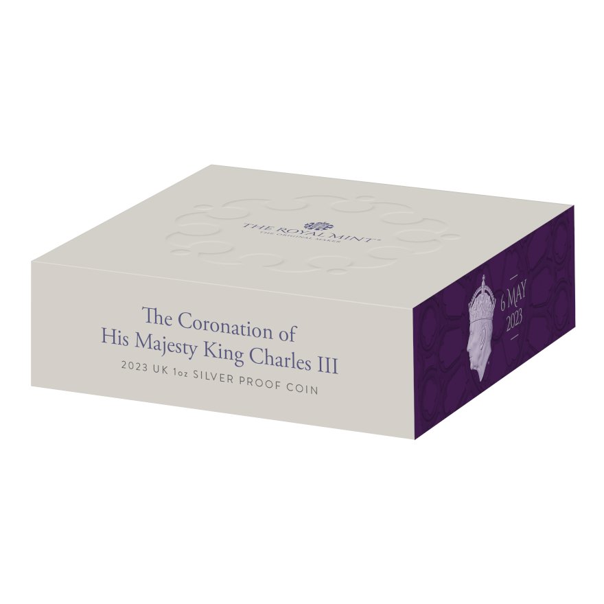 View 3: Silber King Charles III - Krönung 1 oz PP - The Royal Mint 2023