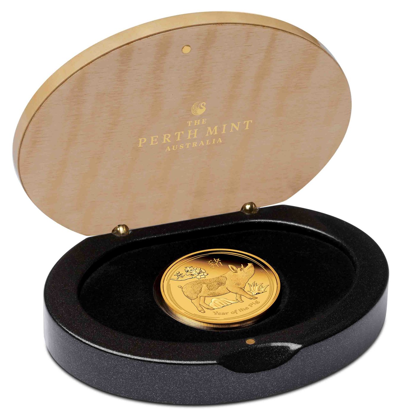 Gold Lunar II Pig 1 oz PF - 2019 in the original coin case