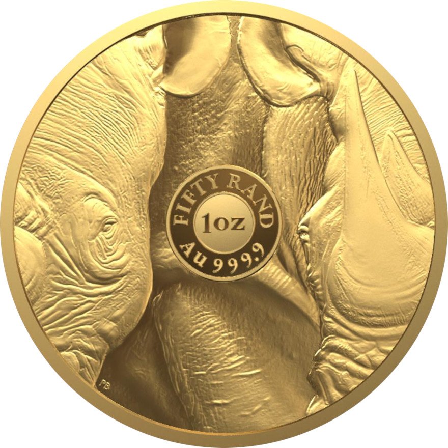 View 2: Gold Nashorn 1 oz PP - Big Five Serie II - 2022