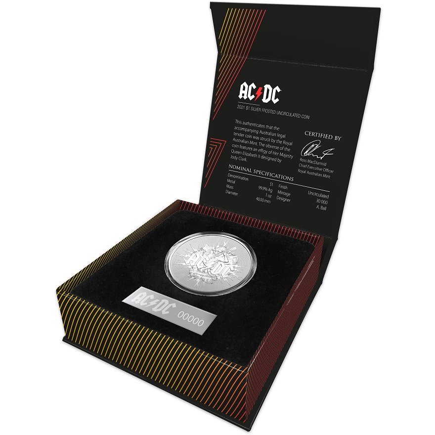View 3: Silber ACDC Frosted Uncirculated 1 oz - RAM