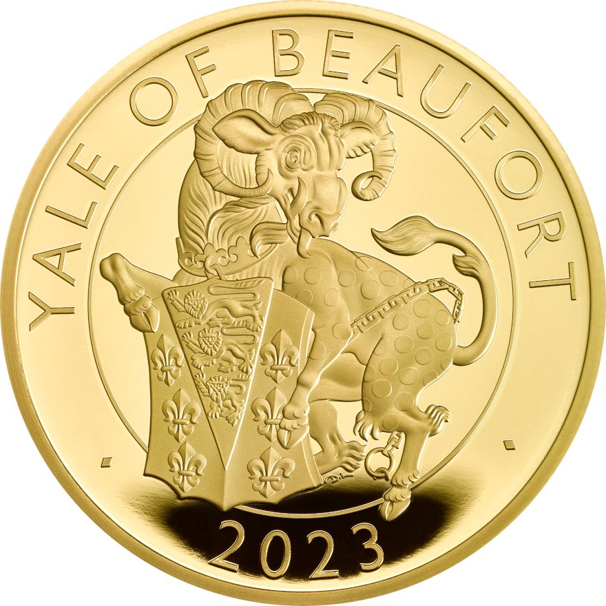 View 1: Gold Yale of Beaufort 1/4 oz PP - Royal Tudor Beasts 2023