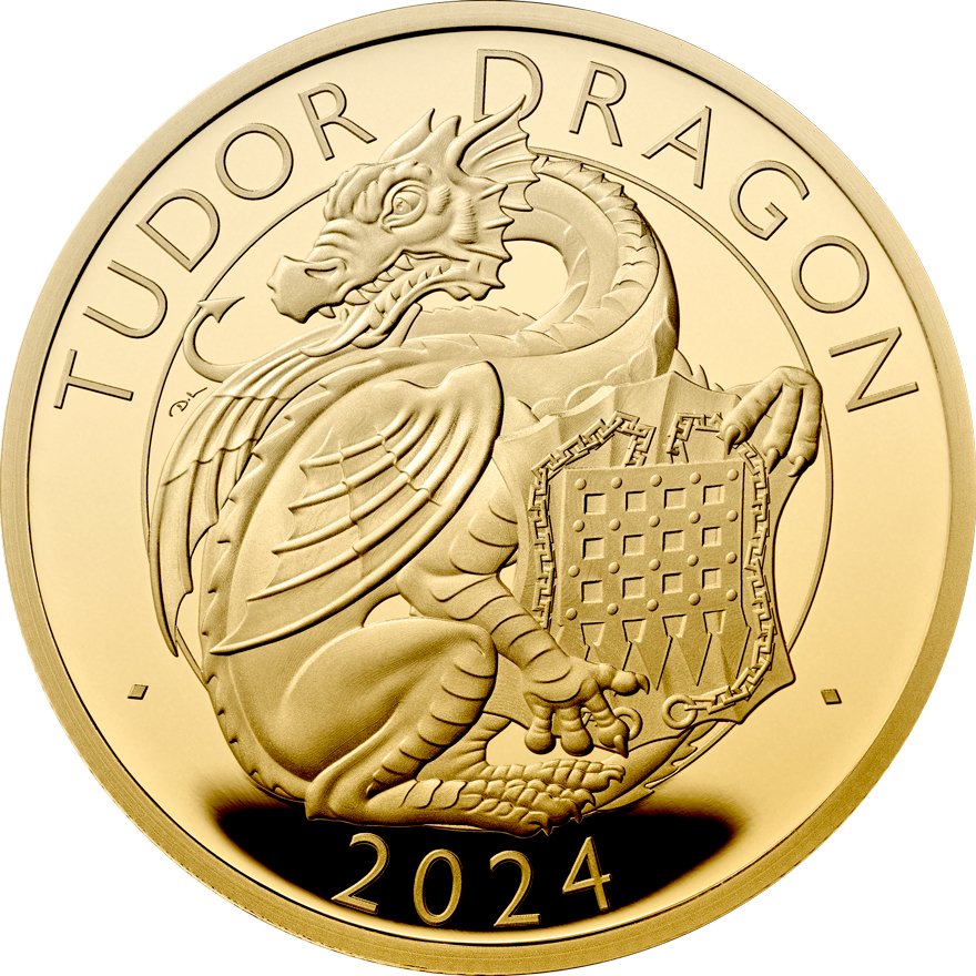 View 1: Gold Tudor Dragon 1 oz PP - Royal Tudor Beasts 2024