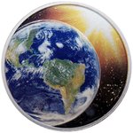 Silber 1 oz "Sonnensystem" 4. - Erde PP - gewölbte Prägung 2021