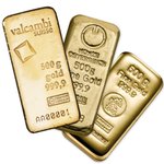 Goldbarren 500 g diverse Hersteller - ZOLLFREILAGER Front of the Gold bar 500 g