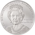 Front of the Silver Queen Elizabeth II - In Memoriam 1 oz PF - 2022